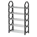 5-Layer Durable Compact Black Shoe Rack - 1 Pc for Long-Lasting Use