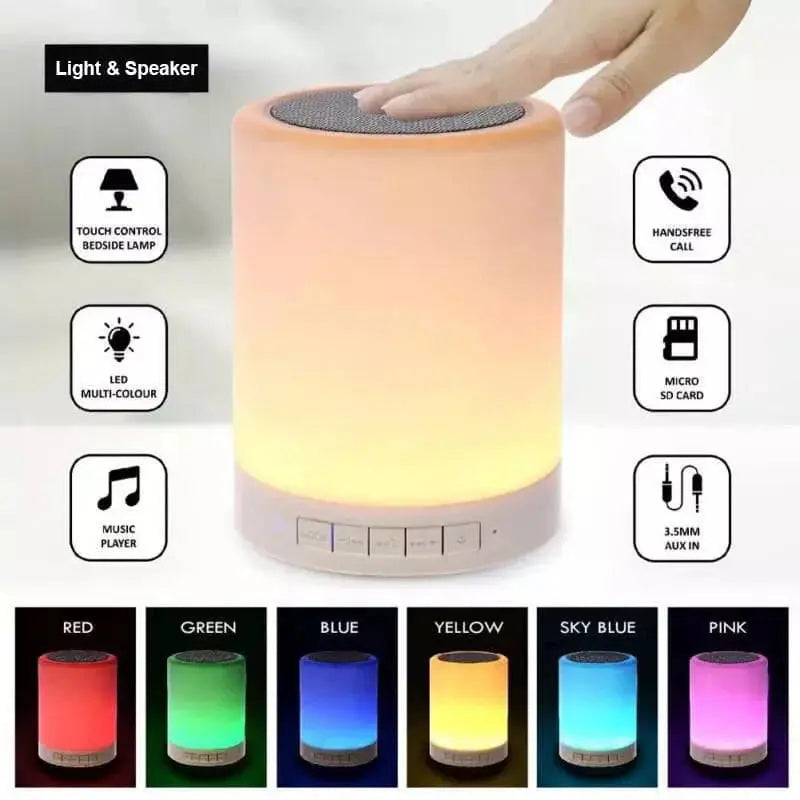 Wireless Portable Bluetooth Speaker, LED Touch Lamp Speaker, Smart Touch LED Mood Lamp